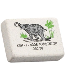 Ластик Koh-I-Noor "Elephant" 300/80, прямоугольный, натуральный каучук, 26*18,5*8мм, цветной