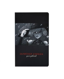Записная книжка д/девочек арт.410036 АНИМЭ В ШЛЯПЕ (130х210мм, 56л,крепление-скрепка,обложка- Софт тач с выбор.УФ-лаком, блок - линия, в две краски, б