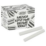 МЕЛ ШКОЛЬНЫЙ, АЛГЕМ, 100ШТ, БЕЛЫЙ, КРУГЛЫЙ, ДИАМЕТР 10,5ММ, КАРТОННАЯ КОРОБКА