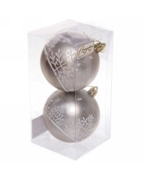 Набор украшений SHINE "Snow Forest" 8 см (2 шт.), light champagne