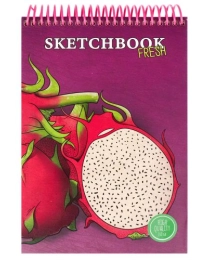 Скетчбук Dragon Fruit Fresh (7БЦ, спираль сверху, мат лам+выб лак, 64л, 100г) С64-4241