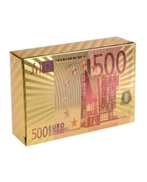 Карты игральные пластиковые золотые с красным 500 ЕВРО (54 шт.) ИН-4383