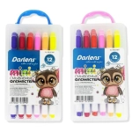 ФЛОМАСТЕРЫ, 12 ЦВЕТОВ, DARLENS «MINI», СМЫВАЕМЫЕ, КРУГЛЫЙ КОРПУС ФЛОМАСТЕРЫ, 12 ЦВЕТОВ, DARLENS «MINI», СМЫВАЕМЫЕ, КРУГЛЫЙ КОРПУС