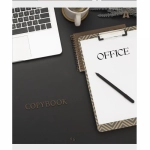 Тетрадь 96л., А5, клетка, Alingar "Office", скрепка, мелованный картон( стандарт), блок офсет, 5 дизайнов в пленке т/у