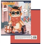 Тетрадь- словарь  48л. А5, Alingar ,"Hello", спецлиновка,  скрепка, мелованный картон (стандарт), блок офсет, 4 дизайна в спайке т/у