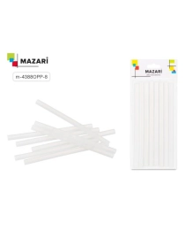 Стержни для клеевого пистолета ТМ MAZARI арт. M-4384P, M-4385P, длина 19 см, толщина 11мм, вес 18 г, 8 шт, ОПП-упаковка с европодвесом