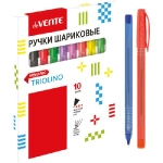 НАБОР ШАРИКОВЫХ РУЧЕК, DEVENTE &laquo;TRIOLINO TRANSLUCENT&raquo;, 10 ЦВЕТОВ, АССОРТИ ЦВЕТОВ, 0,7ММ, МАСЛЯНЫЕ ЧЕ