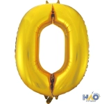 Шар ЦИФРА 0 40" золото /Gold /102 см/К Ч16382