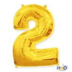 Шар ЦИФРА 2 40" золото 102 см
