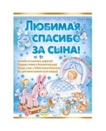 Плакат "Любимая спасибо за сына" 02,486,00