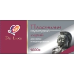 ПЛАСТИЛИН, ЛУЧ «DE LUXE», 1 ЦВЕТ, СЕРЫЙ, 1000 ГР, СКУЛЬПТУРНЫЙ ПЛАСТИЛИН, ЛУЧ «DE LUXE», 1 ЦВЕТ, СЕРЫЙ, 1000 ГР, СКУЛЬПТУРНЫЙ
