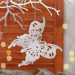 Подвеска "Бабочка" 11*9 см, Белый