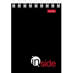 БЛОКНОТ HATBER &laquo;INSIDE&raquo;, А7, 40Л, КЛЕТКА, СПИРАЛЬ, РИСУНОК, АССОРТИ