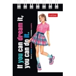 БЛОКНОТ HATBER &laquo;ZOOMER-GIRL&raquo;, А7, 40Л, БЕЗ ЛИНОВКИ, СПИРАЛЬ, РИСУНОК, АССОРТИ