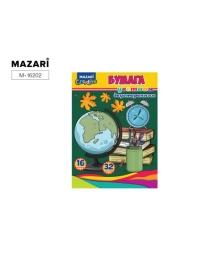 Набор цветной бумаги 32 л., 16 цв., двусторонняя, 205*270 мм,  офсетная обложка, блок 43 г/м2 M-16202