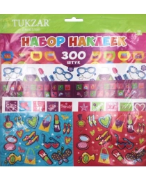 Набор наклеек ГЛАМУР, 5 листов, 300 шт, 22х27 см TZ 11627
