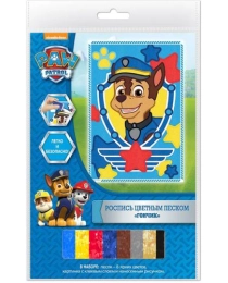Щенячий патруль.Роспись  цветным песком Гончик,17х25см.ТМ PAW Patrol
