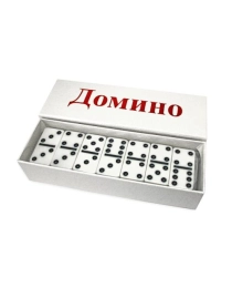ДОМИНО пластиковое в картонном пенале, 28 фишек (формат фишек средний) "ASMAR"