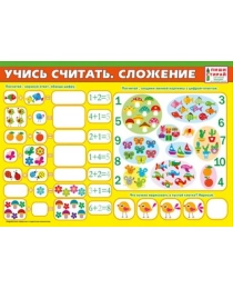 Мини-плакат (Пиши стирай А-4) Учись считать. Сложение 070.889