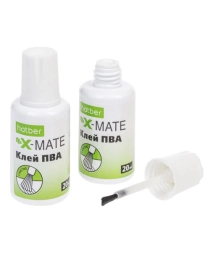 Клей ПВА с кисточкой Hatber X-Mate  20ml