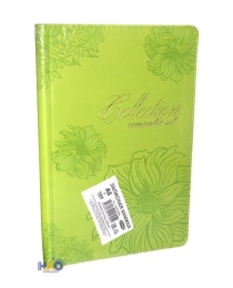 TМ"Collezione"ЗАПИСНАЯ КНИГА  А5 144л. БОЛЬШИЕ БУТОНЫ, ЗЕЛЕНАЯ (144-5795) кожзам,тисн,бл в точку