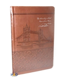TМ"Collezione"ЗАПИСНАЯ КНИГА  А5 144л. ЗНАМЕНИТЫЙ МОСТ, КОРИЧНЕВАЯ (144-5764)кожзам,тисн,бл в точку