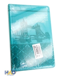 TМ"Collezione"ЗАПИСНАЯ КНИГА  А5 144л. ЗНАМЕНИТЫЙ МОСТ, СИНЯЯ (144-5765) кожзам,тиснение,бл в точку