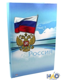 Книга учёта 196л. РОССИЯ (196-7157) переплёт 7БЦ, глянц.ламин., блок-офсет,в клетку, 200х275