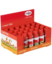 Клей ПВА с кисточкой Гамма "Мультики", 20г