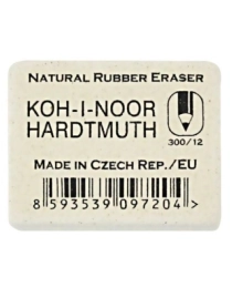 Ластик Koh-I-Noor "Elephant" 300/12, прямоугольный, натуральный каучук, 48*37*16мм, ч/б