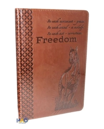 TМ"Collezione"ЗАПИСНАЯ КНИГА  А5 144л. ЛОШАДЬ НА СВОБОДЕ, КОРИЧ-АЯ-1(144-5779)кожзам,тисн,бл в точку