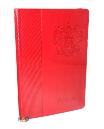TМ"Collezione"ЗАПИСНАЯ КНИГА  А5 144л. РОССИЙСКИЙ ГЕРБ, РОЗОВАЯ-2 (144-5754)кожзам,тиснен,бл в точку