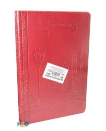TМ"Collezione"ЗАПИСНАЯ КНИГА  А5 144л. СТАРИННАЯ УЛИЦА, КРАСНАЯ-2 (144-5783) кожзам,тисн,бл в точку