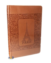 TМ"Collezione"ЗАПИСНАЯ КНИГА  А5 144л. ЭЙФЕЛЕВА БАШНЯ, КОРИЧНЕВАЯ-2 (144-5775)кожзам,тисн,бл в точку