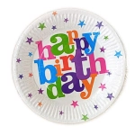 Одноразовая тарелка, Darlens &laquo;HAPPY BIRTHDAY&raquo;, 175 мм, 10 шт, ассорти