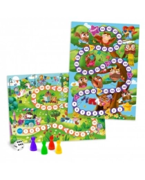 Игра-ходилка с фишками для малышей 2в1. Котики+Совушки. 42х29,7 см. ГЕОДОМ (ISBN нет)
