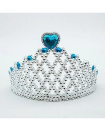 Корона серебряная с камнями сердечко ч47668