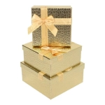 Коробка/набор из 3 шт. Квадрат Золотой с лентой 19,5*19,5*9,5см 36 т.м. Коробка/набор из 3 шт. Квадрат Золотой с лентой 19,5*19,5*9,5см 36 т.м.