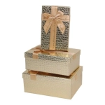 Коробка/набор из 3 шт. Прямоугольник Золотой с лентой 23*16*9,5см 36 т.м. Коробка/набор из 3 шт. Прямоугольник Золотой с лентой 23*16*9,5см 36 т.м.