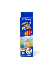 Карандаши цветные утолщенные Yalong 6 цв., "Животный мир. Jumbo" деревян, трехгран, заточ, грифель 4.0 мм, картон. уп., европод. YL815039