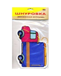 ДЕРЕВЯННАЯ ИГРУШКА. ШНУРОВКА "МАШИНКА" (Арт. ИД-1414)