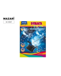 Набор цветной бумаги 10 л., 10 цв.(золото+серебро мелов.), одностороняя,205*270 мм, офсетная обложка, блок 43 г/м2 M-16197