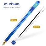 Ручка шариковая MunHwa "MC Gold" синяя, 0,7мм, грип, штрих-код BMC07-02
