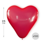 Шар латексный (10"/25см), Красный, пастель сердце, 2,2гр. 100шт. 00-00000851