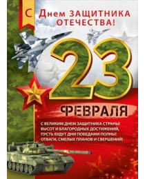 Плакат "23 Февраля! С Днем защитника отечества!" 22,104,00