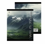 Тетрадь 36 л., А5, линия, Alingar, "Wild zone", скрепка, офсет, мелованная бумага, 5 дизайнов в пленке т/у