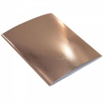 Тетрадь 48л., А5, клетка, Alingar "Gold  metallic", скрепка, дизайнерский картон, тиснение "лён", блок офсет, 100% белизна