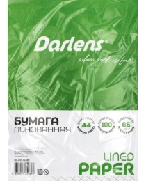 БУМАГА ЛИНОВАННАЯ, А4, 100 Л DARLENS, 65 Г/М²